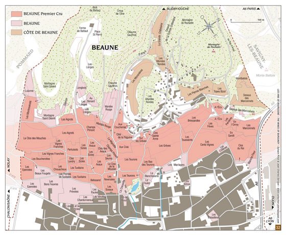 Large map of Beaune 1