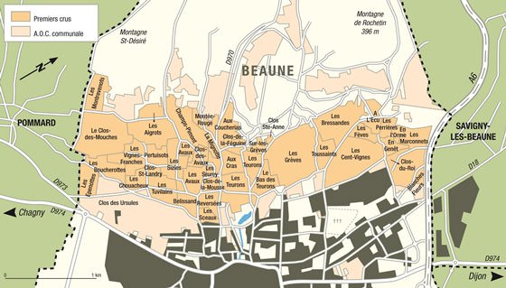 tourist map of beaune france