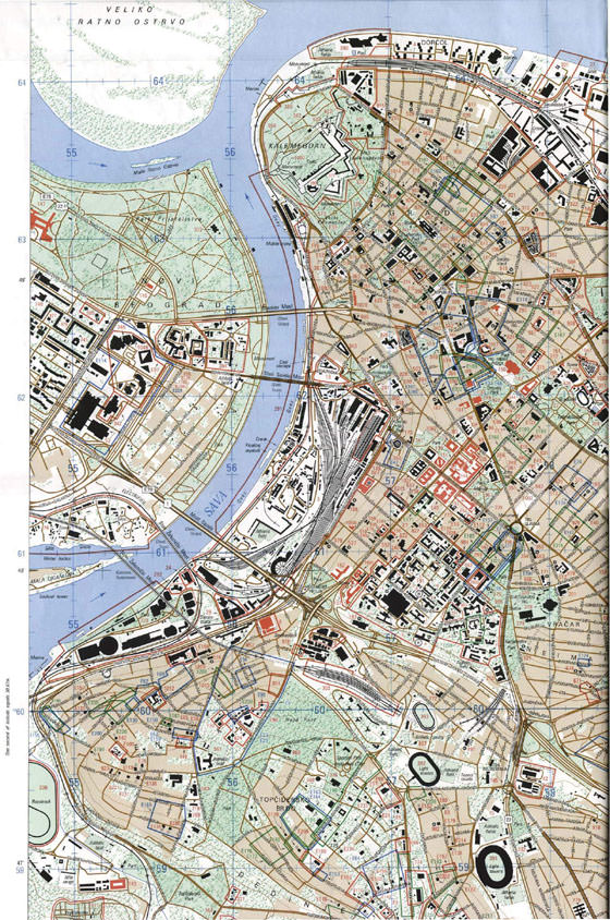 Gedetailleerde plattegrond van Beograd