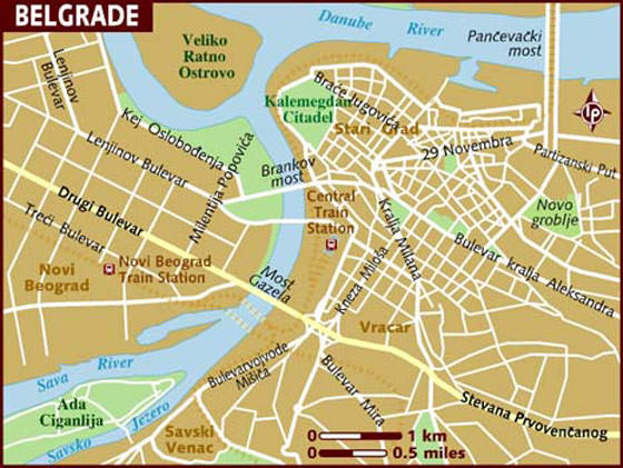 belgrade tourist attractions map