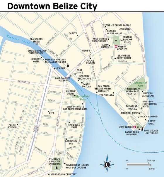 Detailed map of Belize City 2