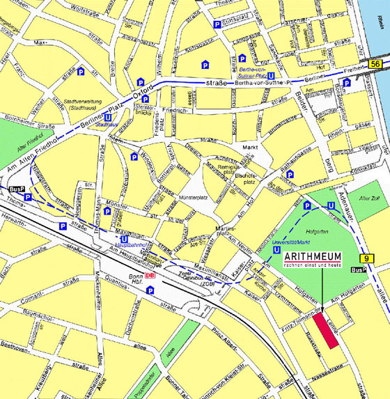 Gedetailleerde plattegrond van Bonn