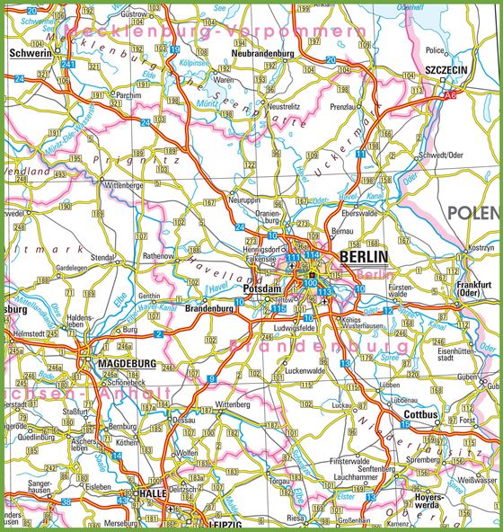 Детальная карта Бранденбурга 1