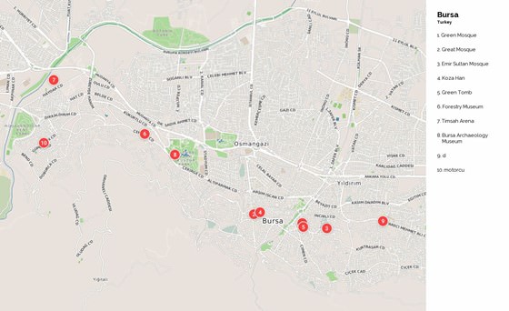Detailed map of Bursa 2