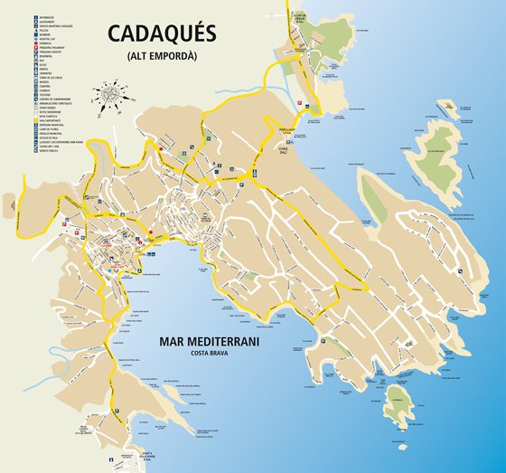Large map of Cadaques 1