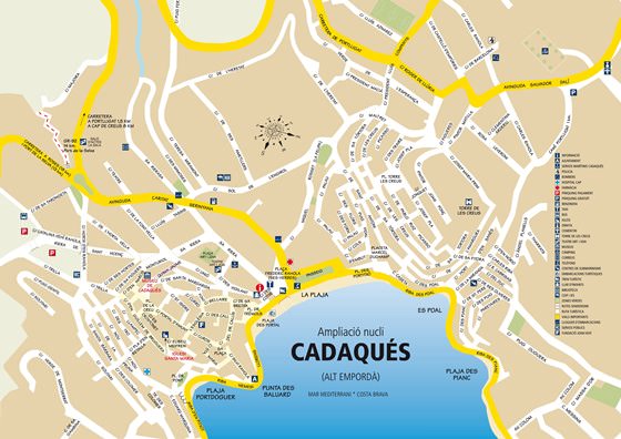 Detaillierte Karte von Cadaques 2