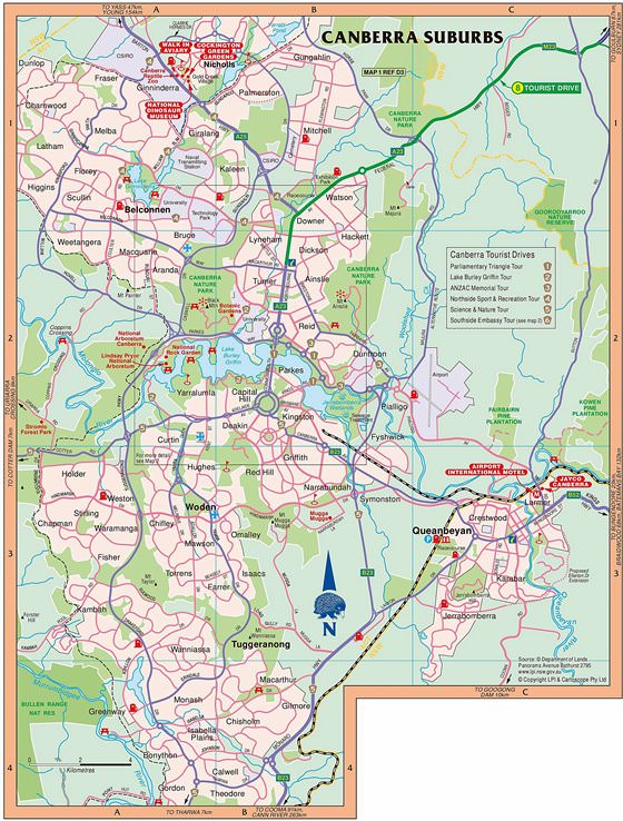 Gedetailleerde plattegrond van Canberra