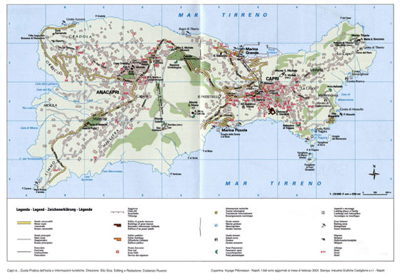 Detaillierte Karte von Capri Insel 2