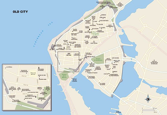 Detailed map of Cartagena 2