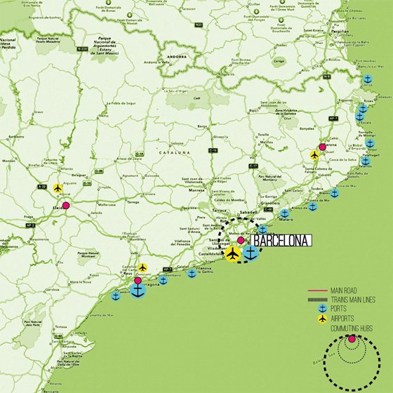 Large map of Catalonia 1