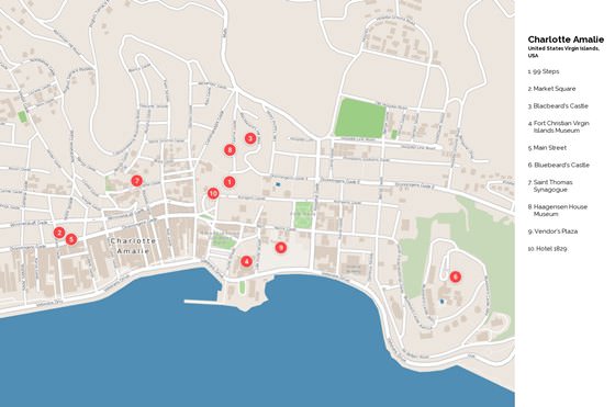Large map of Charlotte Amalie 3