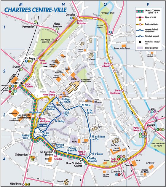 Detailed map of Chartres 2