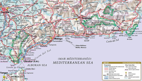 Детальная карта Коста-дель-Соль 1
