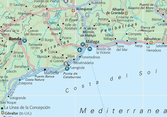Подробная карта Коста-дель-Соль 2