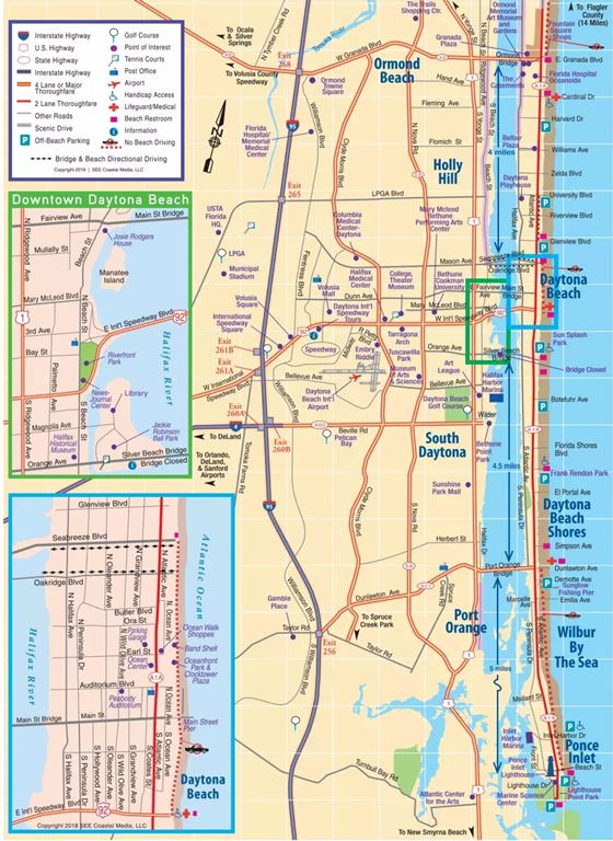 Large map of Daytona Beach 1