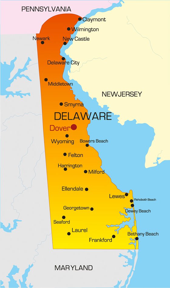Подробная карта Делавэра 2