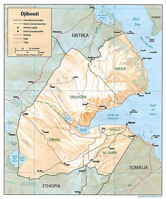 Große Karte von Djibouti 1