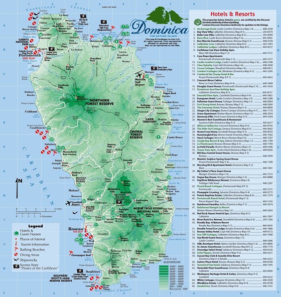 Large map of Dominica Island 1