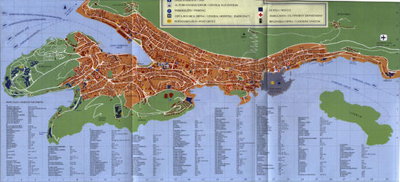 Detaillierte Karte von Dubrovnik 2