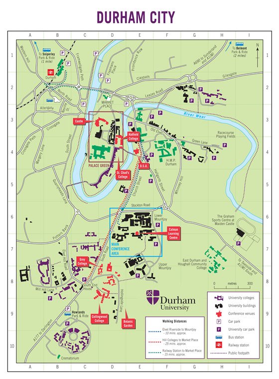 Detaillierte Karte von Durham 2