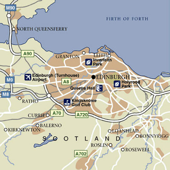 Gedetailleerde plattegrond van Edinburgh