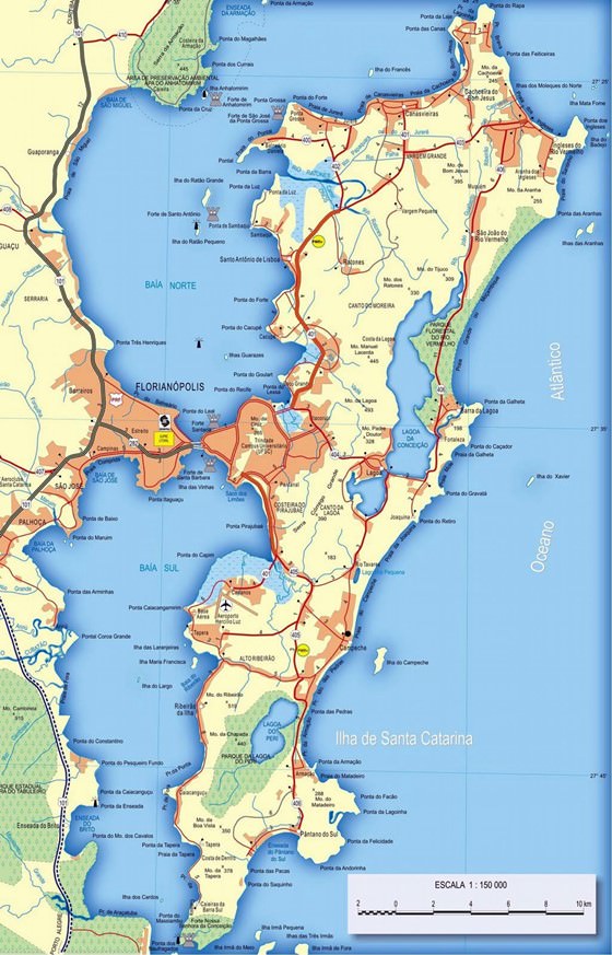 Große Karte von Florianopolis 1