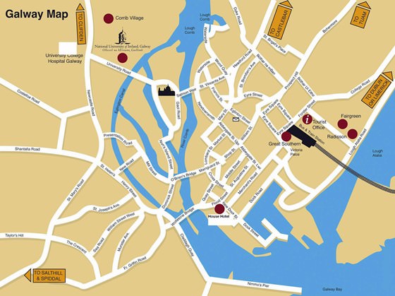 Detaillierte Karte von Galway 2