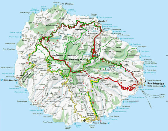 Hoge-resolutie kaart van La Gomera