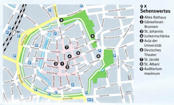 Detailed map of Gottingen 2