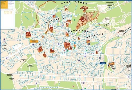 Große Karte von Granada Stadt 1