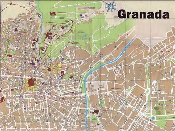 granada spain map tourist