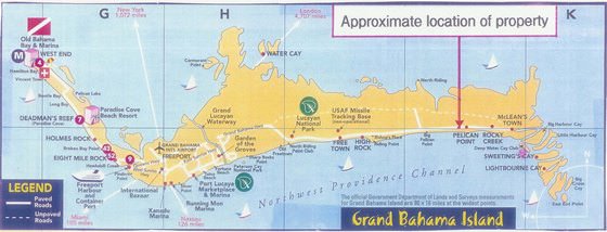 Подробная карта Гранд-Багама 2