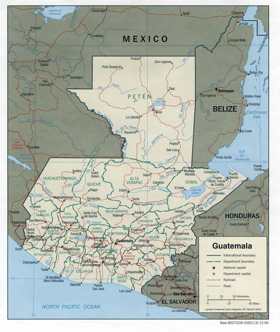 Детальная карта Гватемалы 1