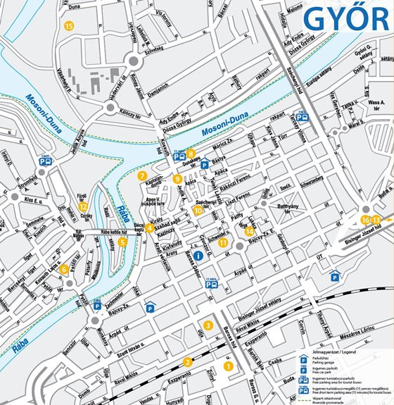 Detailed map of Gyor 2