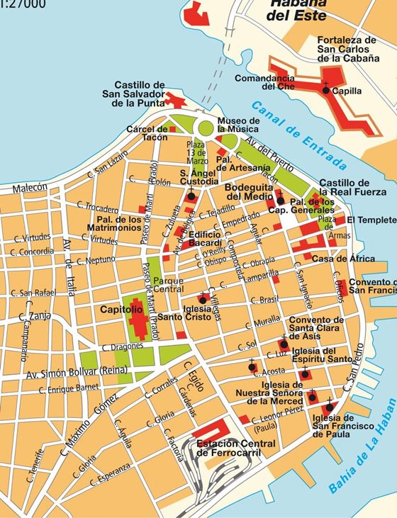 Подробная карта Гаваны 2