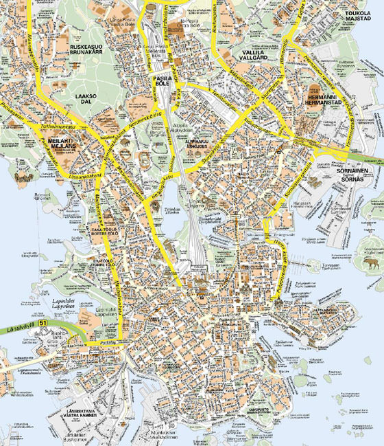 Large map of Helsinki 1