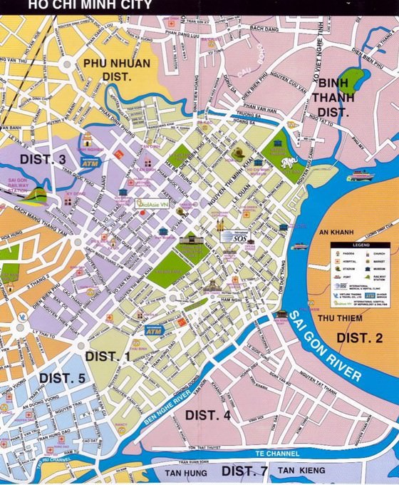 Detaillierte Karte von Ho Chi Minh Stadt  2