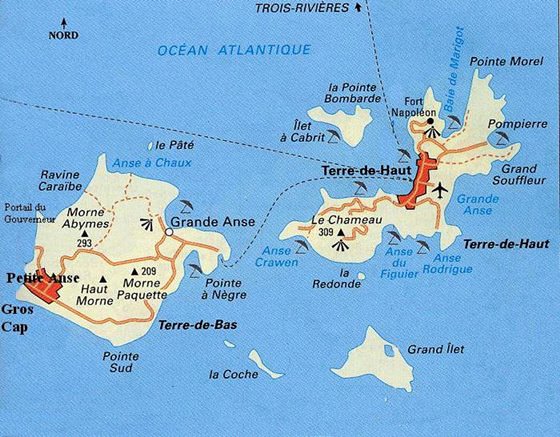 Подробная карта островов Ле-Сент 2