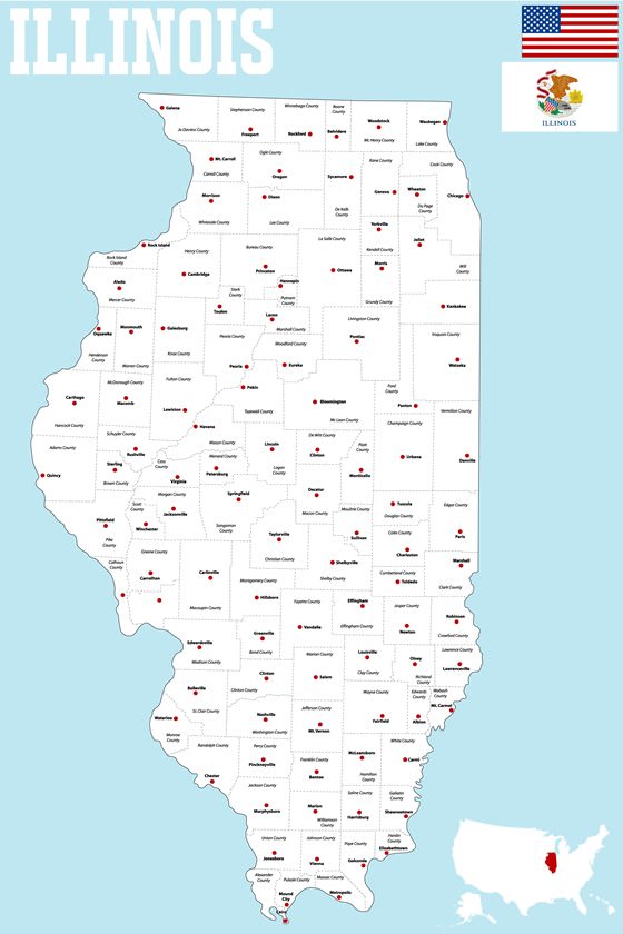 Детальная карта Иллинойса 1