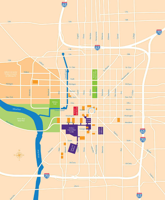 Detailed map of Indianapolis 2