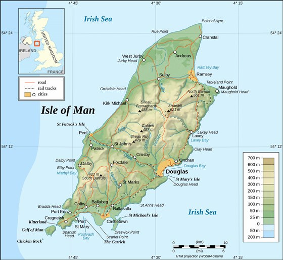 Detailed map of Isle Of Man 2