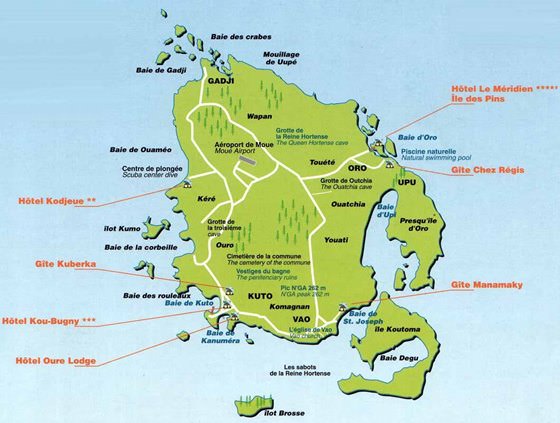 Детальная карта острова Пайнс 1