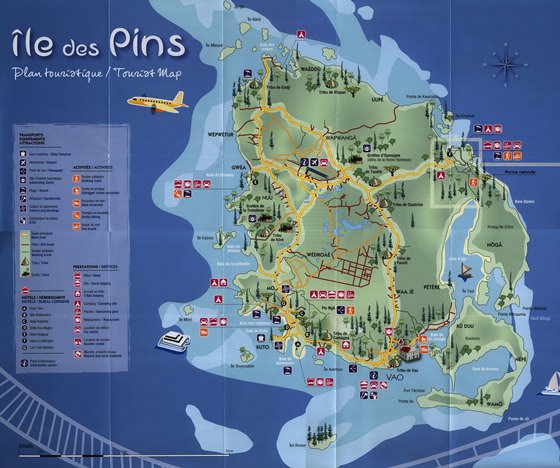 Подробная карта острова Пайнс 2