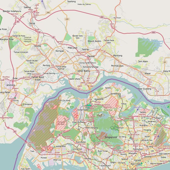 Detaillierte Karte von Johor Bahru 2