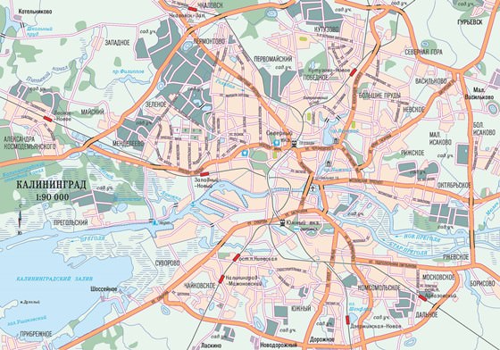 Детальная карта Калининграда 1