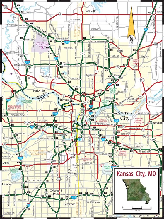 Детальная карта Канзас-Сити 1