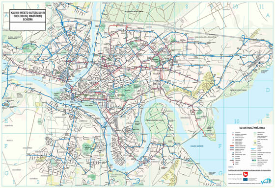 Detaillierte Karte von Kaunas 2