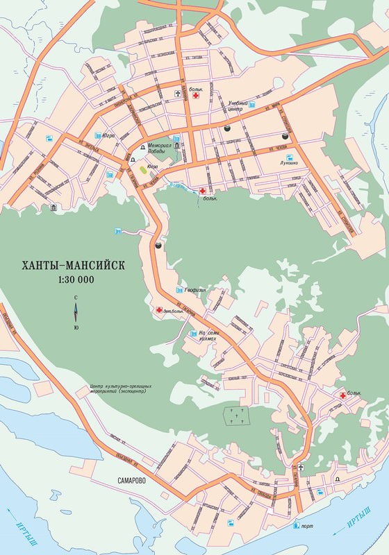 Large map of Khanty-Mansiysk 1