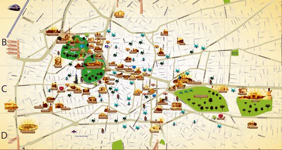Gedetailleerde plattegrond van Konya