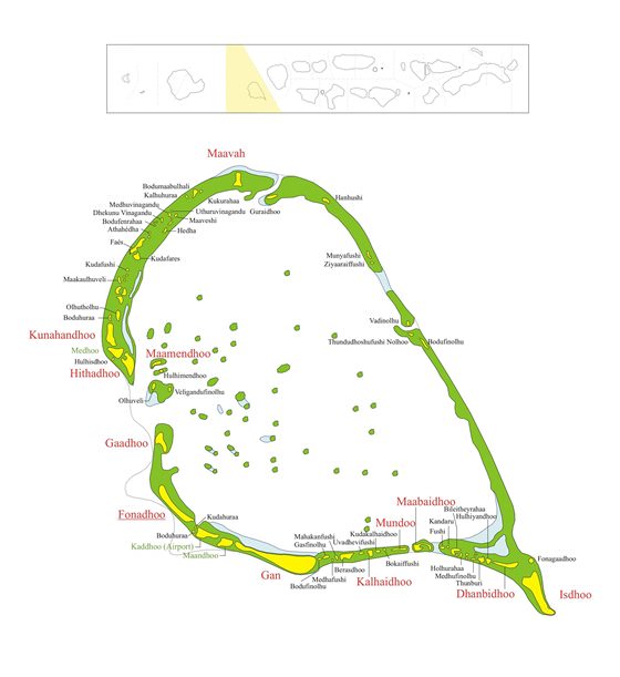 Детальная карта атолла Лааму 1